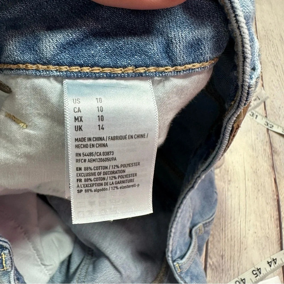 American eagle outfitter distressed denim jean shorts sz 10 boho western summer - Picture 4 of 9